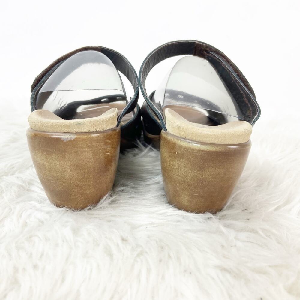 Naot Womens 38 EU 7 US Brown Leather Slip On Studded Two Strap Platform Sandals - Picture 4 of 16